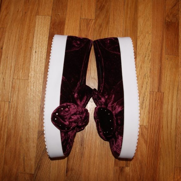 REBECCA MINKOFF Acai Velvet Stacey Studded Platform Slip-On Shoes sz 10 Women's - Picture 9 of 16